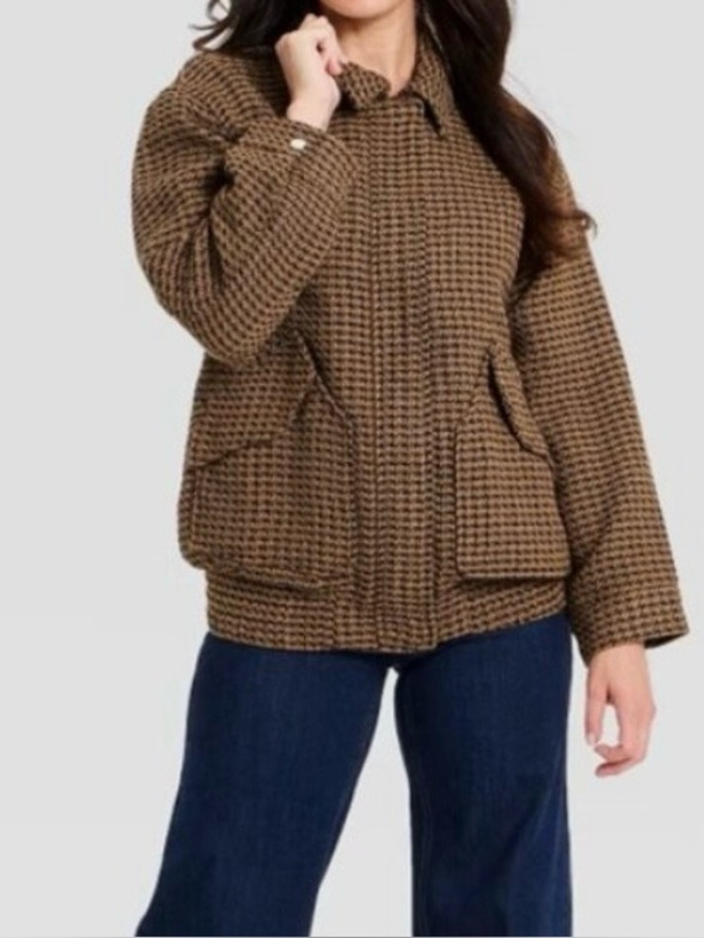 NWT barn jacket by Universal Thread Browns Houndstooth Utility Jacket